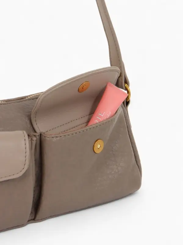 Сумка женская багет TEXTURA на молнии, 27&times;8&times;13 см, бежево-серая