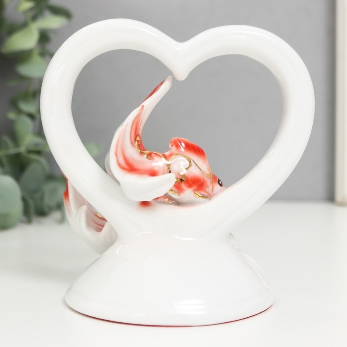 Сувенир керамика Сувенир керамика "Золотые рыбки в сердце" МИКС 12х7,5х12 см