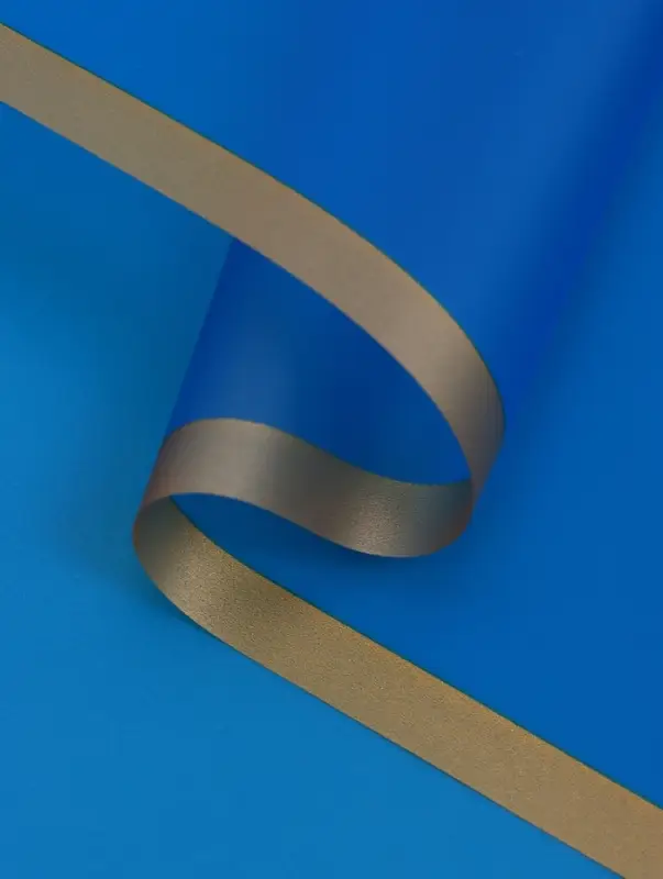 Пленка флористическая для цветов, &laquo;Бронзовая полоса&raquo;, синяя, 57&times;57 см