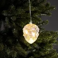 Ёлочная игрушка светодиодная &laquo;Шишка&raquo;, 10&times;8 см, 5 LED, от батареек ААх2, свечение тёплое белое