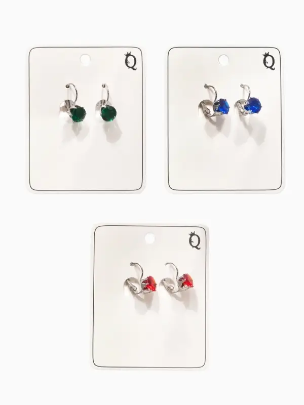 Серьги со стразами &laquo;Конфетти&raquo;, каникулы круг, цвет МИКС в серебре