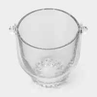 Ведро для льда с ручкой и щипцами Paşabah&ccedil;e Sylvana, 650 мл, h=13 см, стекло, прозрачное