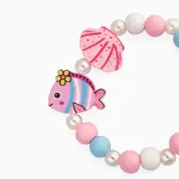 Браслет детский &laquo;Выбражулька. Ракушка, рыбка, жемчуг&raquo;, d=5.8 см, голубой, розовый