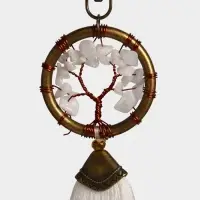 Брелок ловец снов "Великое древо" 19 см, цв. белый Брелок ловец снов "Великое древо" 19 см, цв. белый