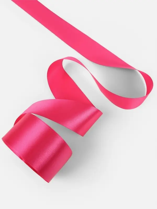 Лента атласная, 50 мм, 23&plusmn;1 м, ярко-розовая №28