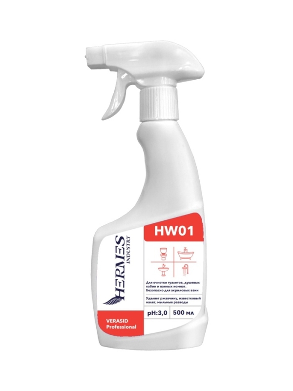 Средство для очистки туалетов, душевых кабин и ванных комнат HERMES INDUSTRY, 500 мл Средство для очистки туалетов, душевых кабин и ванных комнат HERMES INDUSTRY, 500 мл
