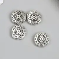 Бусина для творчества металл "Плоский круг. Солнце" 1,2х1,2 см Бусина для творчества металл "Плоский круг. Солнце" 1,2х1,2 см