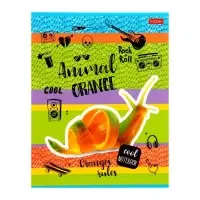 Тетрадь 80 листов в клетку Animals orange, обложка мелованный картон, выборочный лак, блок 65 г/м&sup2;, МИКС
