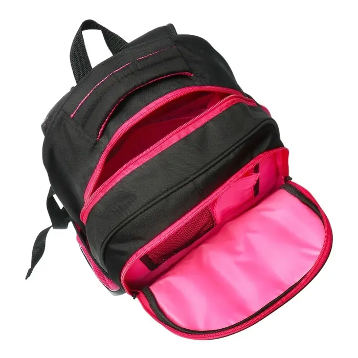 Рюкзак школьный, 40×33×19 см, эргономичная спинка, Stavia «Мордашка», чёрный/розовый Рюкзак школьный, 40×33×19 см, эргономичная спинка, Stavia «Мордашка», чёрный/розовый
