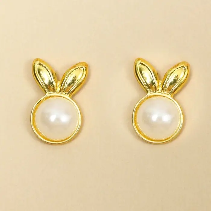 Серьги гвоздики «Зайки с жемчугом» Серьги гвоздики «Зайки с жемчугом»