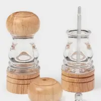 Набор мельниц для соли и перца Доляна, 2 предмета: 10.5&times;5 см, 11.5&times;5 см, прозрачный