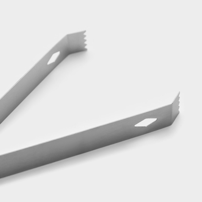 Щипцы для льда Доляна, 16×1,8 см, цвет серебристый Щипцы для льда Доляна, 16×1,8 см, цвет серебристый