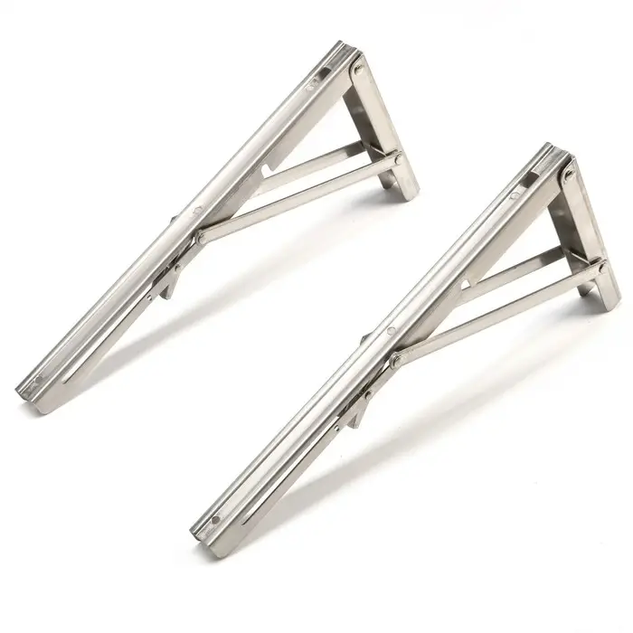 Кронштейн складной для столов и полок ТУНДРА, 2 шт., длина 350 мм, нержавеющая сталь