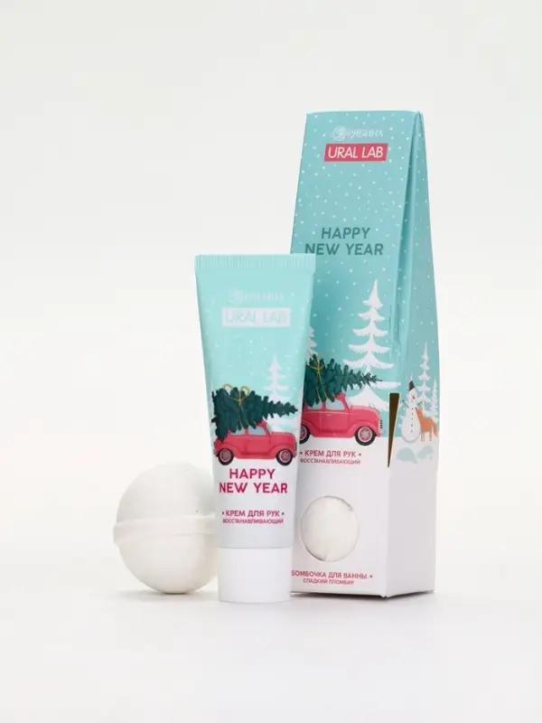 URAL LAB Розовый НГ Happy New Year, крем для рук и бомбочка для ванны URAL LAB Розовый НГ Happy New Year, крем для рук и бомбочка для ванны