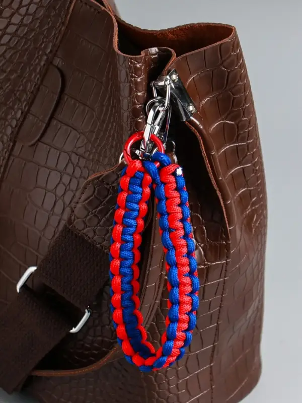 Брелок на карабине Брелок на карабине "Паракорд" шнур 0,5 см красно-синий 14,5х1,8х0,8 см