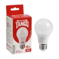 Лампа светодиодная TANGO, А60, 10 Вт, E27, 950 лм, 4000K, IP20, свечение нейтральное белое