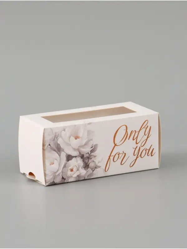 Коробка подарочная с окном Only for you, 12&times;5.5&times;5.5 см, самосборная