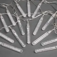 Гирлянда &laquo;Нить&raquo; 5 м с насадками &laquo;Сосульки с пузырьками&raquo;, IP20, прозрачная нить, 20 LED, свечение мульти (RG/RB), мигание, 220 В