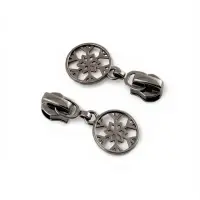 Бегунок для молнии &laquo;Спираль&raquo;, №5, &laquo;Снежинка&raquo;, 10 шт., цвет чёрный никель