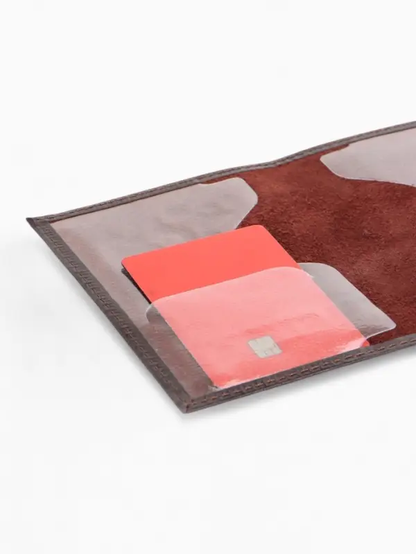 Обложка для паспорта, натуральная кожа пулл-ап, коричневая