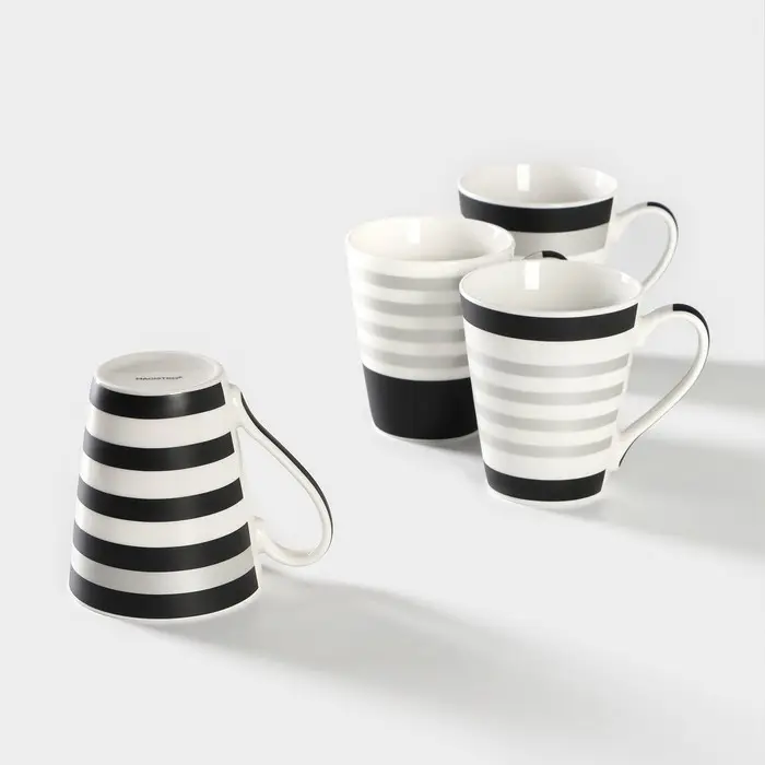 Набор кружек фарфоровых Magistro &laquo;Сильвер&raquo;, 4 предмета: 350 мл