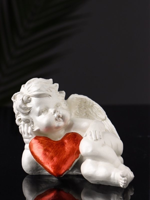Фигура "Ангел с сердцем" 14х10х7 см, перламутр