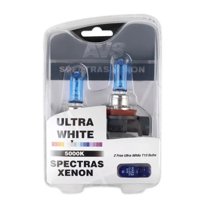 Газонаполненные лампы AVS SPECTRAS Xenon 5000K H11 12V 75W, комплект 2+2 (W5W) шт.