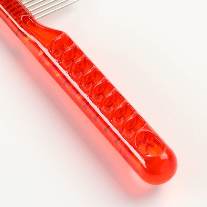 Расчёска для шерсти  Расчёска для шерсти "Пузырьки", прозрачная, 20 х 3,6 см, красная