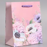 Пакет подарочный ламинированый "Счастье" 11,5 х 14,5 х 6,5 см