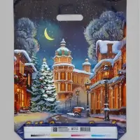 Пакет &laquo;Аллея огней&raquo;, полиэтиленовый с вырубной ручкой, 38&times;47 см, 60 мкм