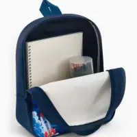 Рюкзак детский 27*10*30, отд на молнии, космос т-синий