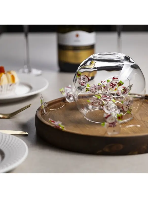 Гирлянда &laquo;Нить&raquo; 2 м роса с насадками &laquo;Снеговик&raquo;, IP20, серебристая нить, 20 LED, 2 режима, батарейки ААх2 (нет в комплекте), свечение белое