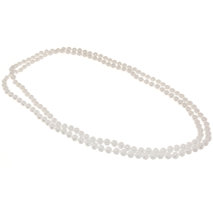 Бусы «Классика» шар №8, цвет белый, L=140 см
