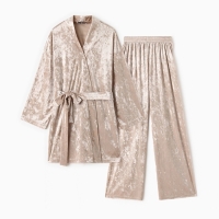 Костюм женский (жакет и брюки) KAFTAN Velvet, размер 40-42, бежевый