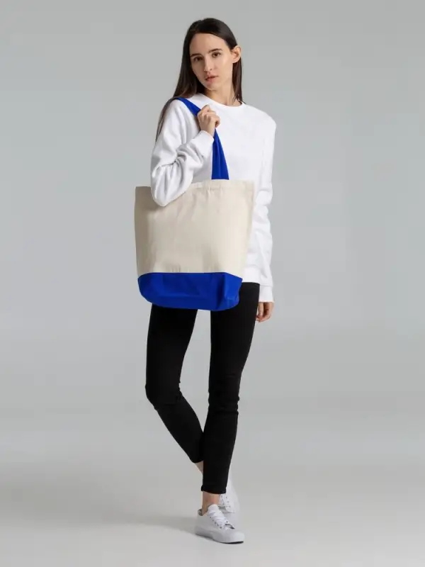 Холщовая сумка Shopaholic, ярко-синяя