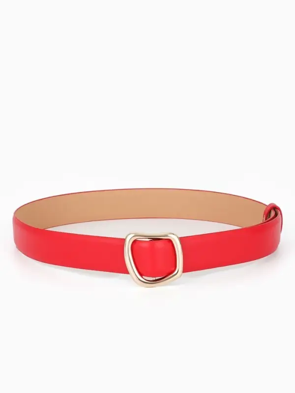 Ремень женский, затяжка, без винта, 4&times;110 см, пряжка золотистая, красный