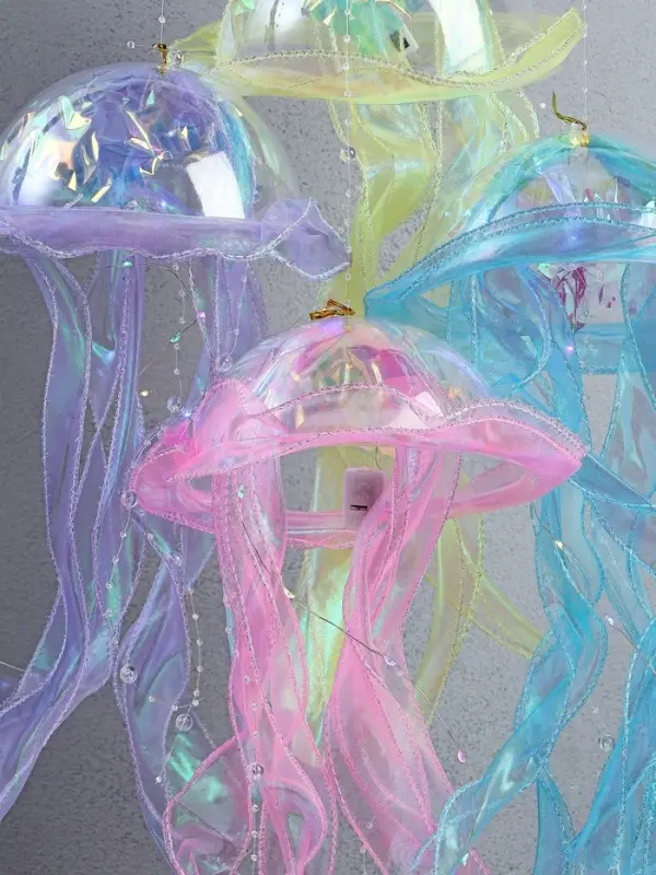 Набор светящихся медуз 4 шт ночник LED RGB 3хAG13 20х20х50 см Набор светящихся медуз 4 шт ночник LED RGB 3хAG13 20х20х50 см