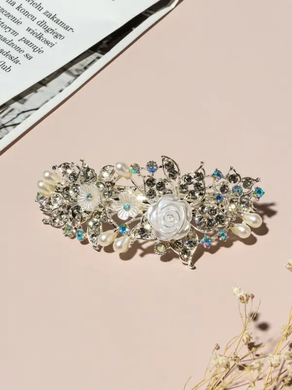 Заколка - автомат для волос &laquo;Озлем&raquo;, цветы, 9 см