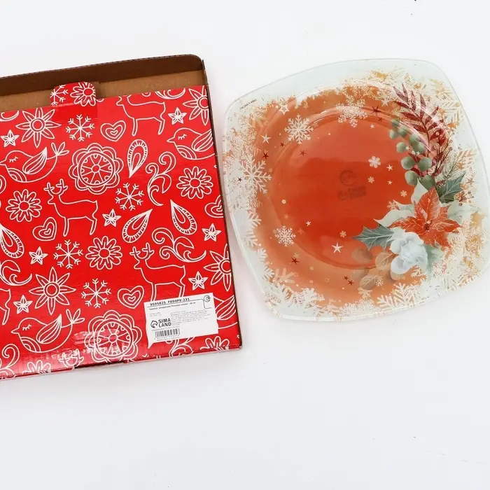 Тарелка квадратная Тарелка квадратная"Розовая сказка", 20 см