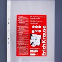 Файл - вкладыш ErichKrause Glossy Clear, А4, 60 мкм, глянцевый, вертикальный, 100 штук