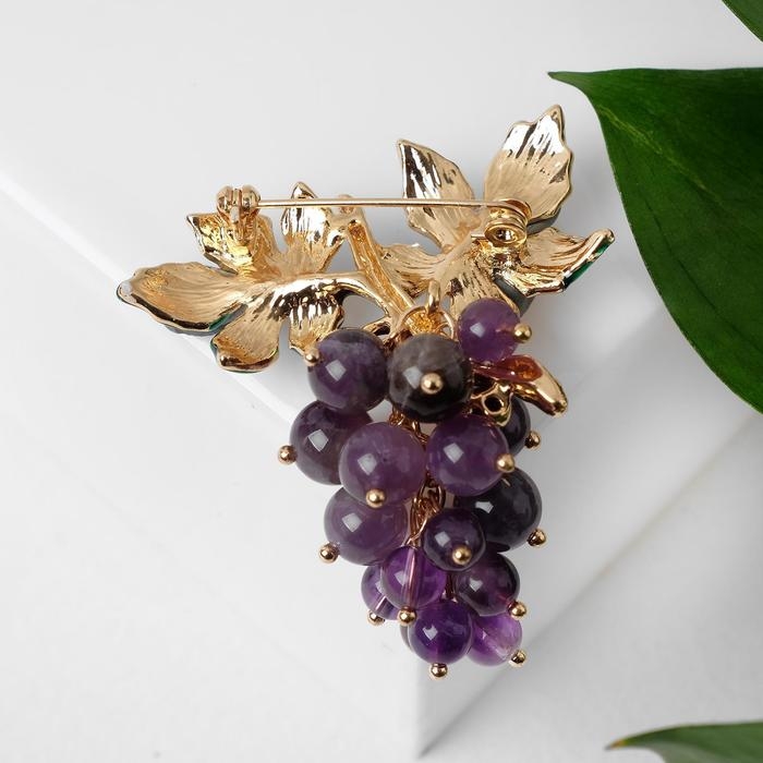 Брошь «Аметист» виноград, подвижные бусины, цвет зелёно-фиолетовый в золоте Брошь «Аметист» виноград, подвижные бусины, цвет зелёно-фиолетовый в золоте