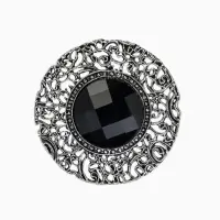 Кольцо &laquo;Этника. Ажурный круг&raquo;, чёрное в чернёном серебре, безразмерное