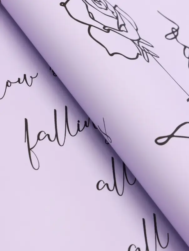 Пленка флористическая, &laquo;До полуночи&raquo;, светло - сиреневая, в листах, 58&times;58 см