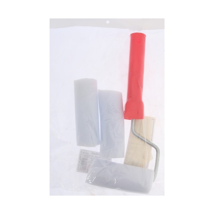 Валик ЛОМ, поролон, 100 мм, рукоятка d=6 мм, D=16 мм, 2 запасных шубки Валик ЛОМ, поролон, 100 мм, рукоятка d=6 мм, D=16 мм, 2 запасных шубки