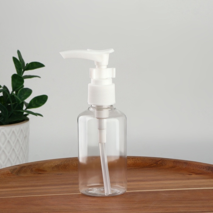 Бутылочка для хранения, с дозатором, 75 мл, цвет белый Бутылочка для хранения, с дозатором, 75 мл, цвет белый