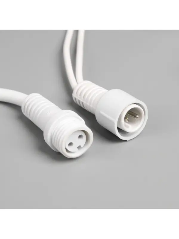 Гирлянда «Занавес» 2 × 3 м, IP65, УМС, белая нить каучук, 600 LED, свечение белое, 220 В