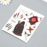 Переводные тату на тело цветные «Скелет в плаще», 12×14 см