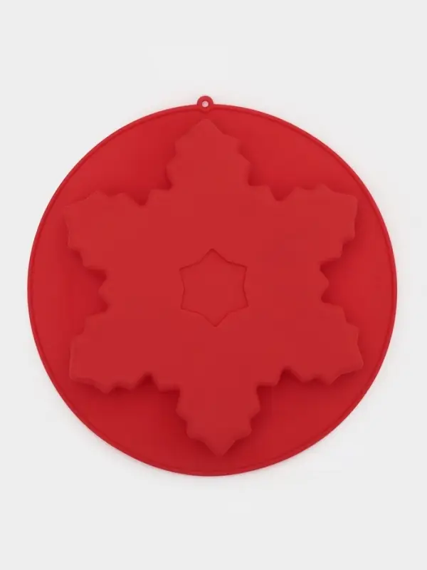 Форма для выпечки новогодняя Доляна &laquo;Снежинка&raquo;, силикон, 23&times;3.5 см, красная