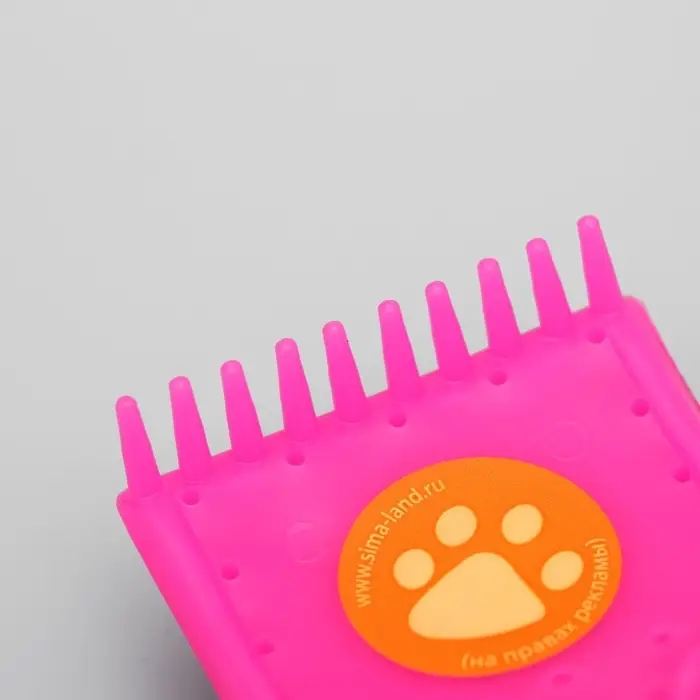 Щётка - пуходёрка малая, основание 44&times;44 мм, мягкая с каплями, розовая