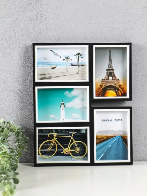 Фоторамка МДФ, стекло на 5 фото 10х15 "День и ночь" 35,5х28,5х2,2 см